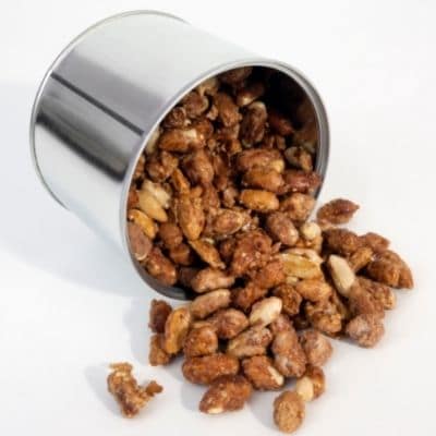 Cacahuetes tostados con miel